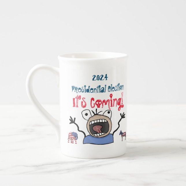 2024 Presidential Election, It's Coming! Bone China Mug (Left)