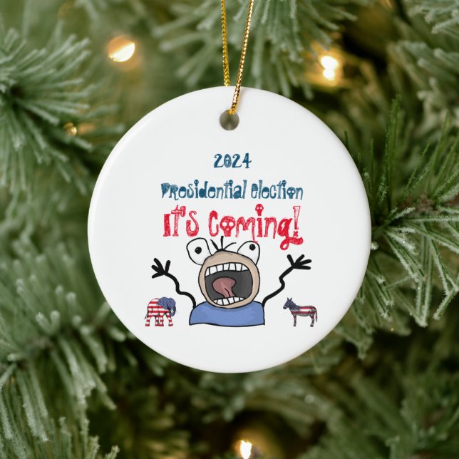 2024 Presidential Election, It's Coming! Ceramic Tree Decoration (Tree)