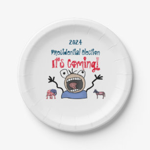 2024 Presidential Election, It's Coming! Paper Plate