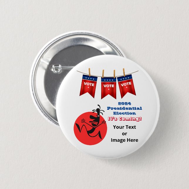 2024 Presidential Election, Running Man Edition 6 Cm Round Badge (Front & Back)