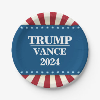 2024 Presidential Election Trump Vance Paper Plate