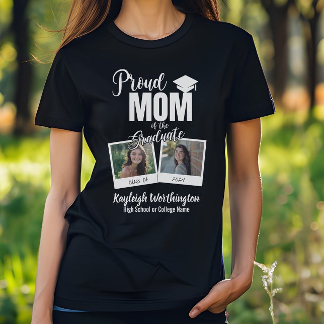 2024 Proud Mum of the Graduate Custom Photo T-Shirt (Creator Uploaded)