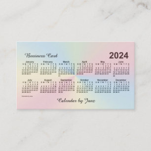2024 Rainbow Cloud Calendar by Janz Business Card