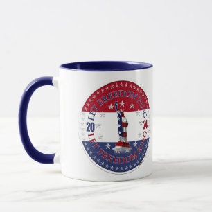 2024 Red and Blue Let Freedom Ring Statue Liberty Mug