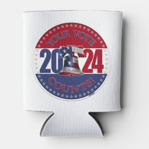 2024 Red and Blue Your Vote Counts Liberty Bell Can Cooler