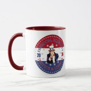 2024 Red Blue Freedom, Equality, Justice Liberty U Mug