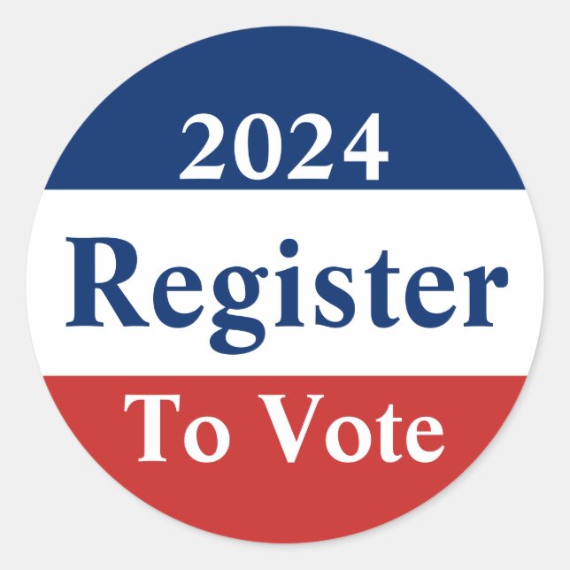 2024 Register to Vote Classic Round Sticker (Front)