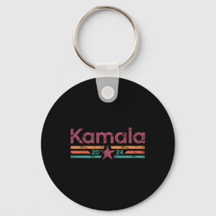 2024 Retro Colour Grunge Stripes Kamala Harris 202 Key Ring