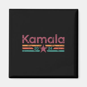 2024 Retro Colour Grunge Stripes Kamala Harris 202 Magnet