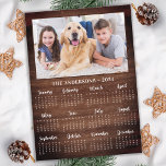 2024 Rustic Family Pet Dog 12 Month Photo Calendar Holiday Card<br><div class="desc">2024 Photo Calendar Cards - Send New Year Greetings or include in your Christmas cards, these 5x7 photo calendar cards are perfect as Christmas and New Year cards to family and friends. Perfect to highlight or circle special family dates, anniversaries, birthdays, and reunions. Personalise these full year photo calendar cards...</div>