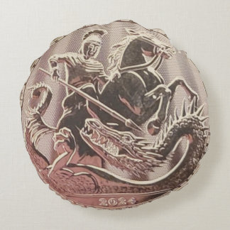 2024 Saint George Slaying the Dragon Coin Round Cushion