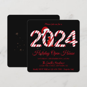 2024 Santa Claus, snowflakes elegant chic Holiday Card