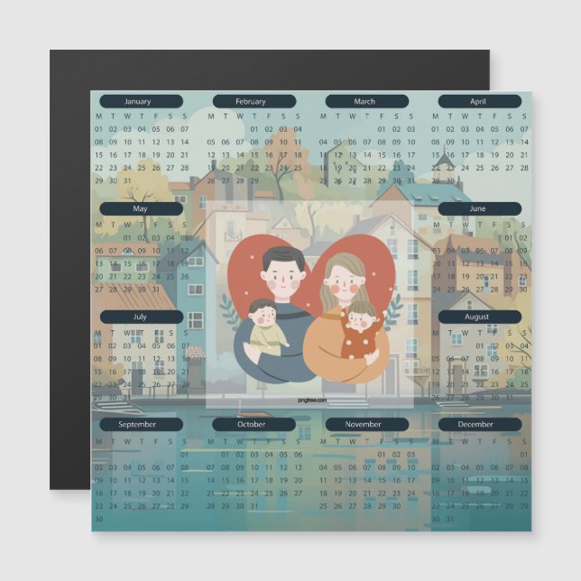 2024 Seaside Town Calendar (Front/Back)