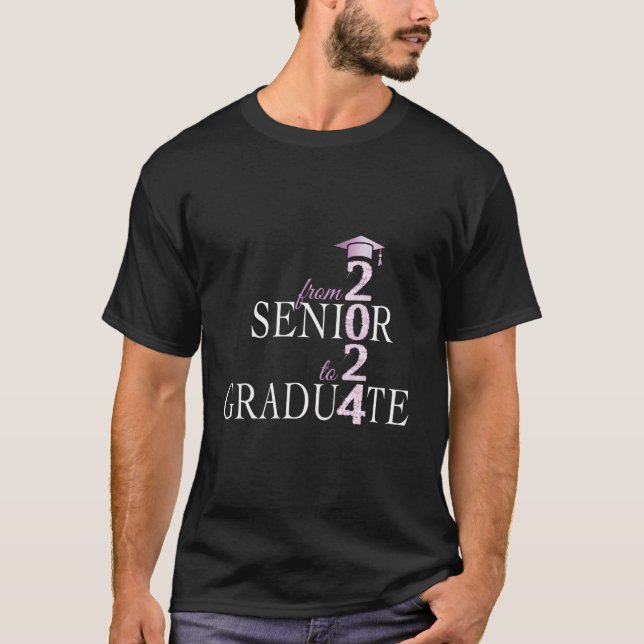 2024 Senior To Graduate I Purple Black Final Year  T-Shirt (Front)