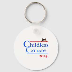 2024 Shirt Childless Cat Lady 2024 Vote Kamala-har Key Ring
