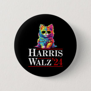 2024 Shirt Kamalaharris Timwaltz 2024 Cat Lgbt 6 Cm Round Badge