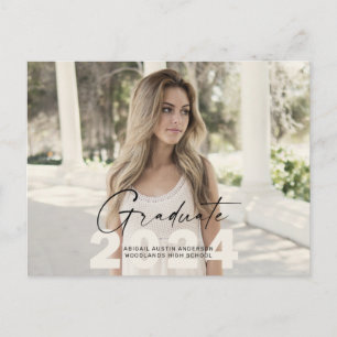2024 Simple Grad Photo Postcard