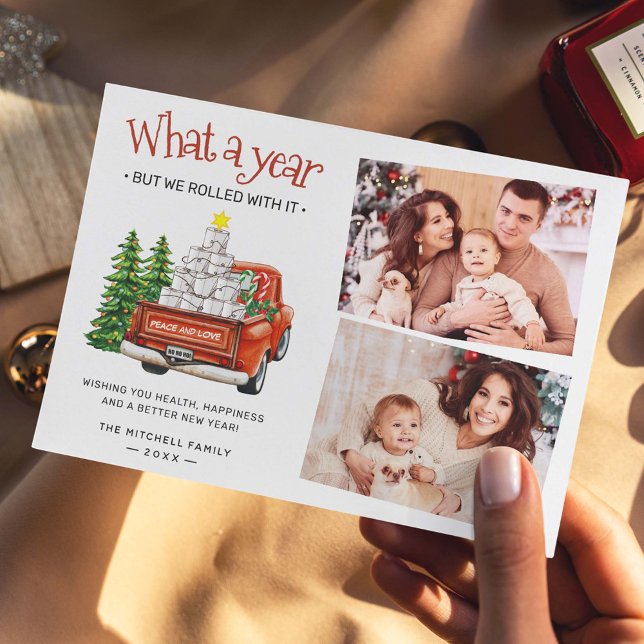 2024 Snapshot: We Rolled With it 2 Photo Greetings Holiday Card (Creator Uploaded)
