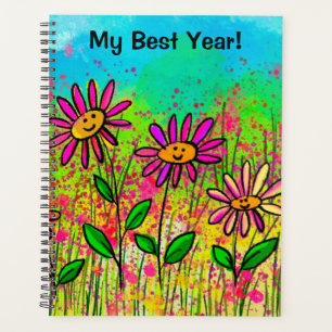 2024 Soft Cover Floral Spiral Planner