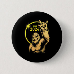 2024 Solar Eclipse Bigfoot Rock April Total Solar 6 Cm Round Badge