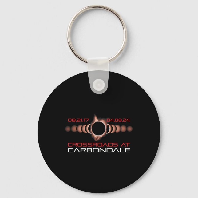 2024 Solar Eclipse Carbondale Illinois  Key Ring (Front)