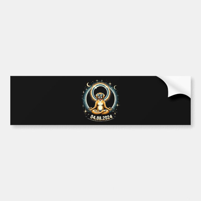 2024 Solar Eclipse Dog Bumper Sticker (Front)