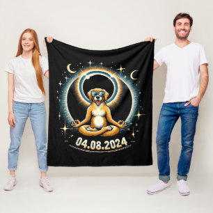 2024 Solar Eclipse Dog Fleece Blanket