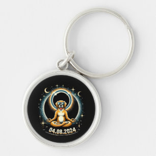 2024 Solar Eclipse Dog Key Ring
