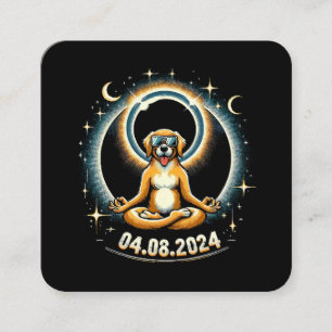 2024 Solar Eclipse Dog Square Business Card