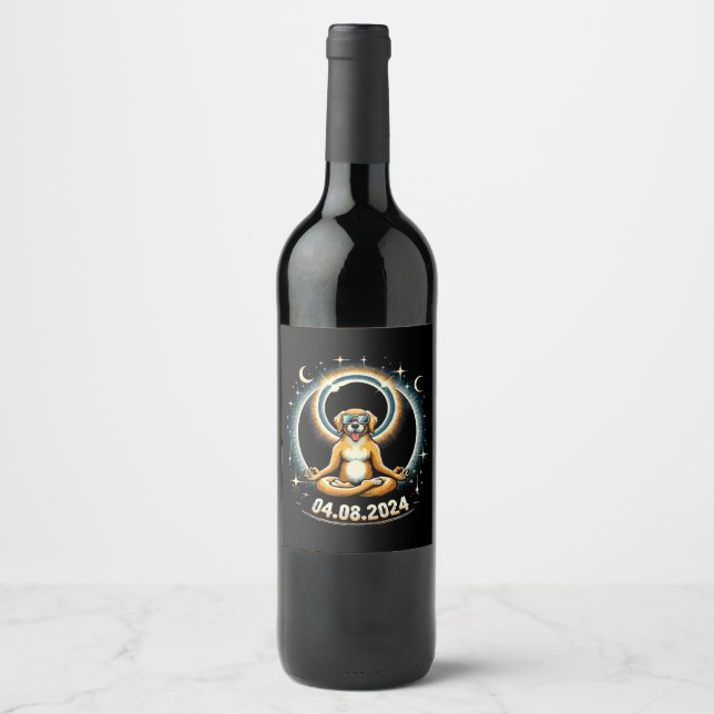 2024 Solar Eclipse Dog Wine Label (Front)
