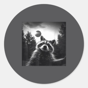 2024 Solar Eclipse Funny Raccoon Selfie Total Sola Classic Round Sticker
