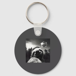 2024 Solar Eclipse Funny Sloth Selfie Men Women  Key Ring