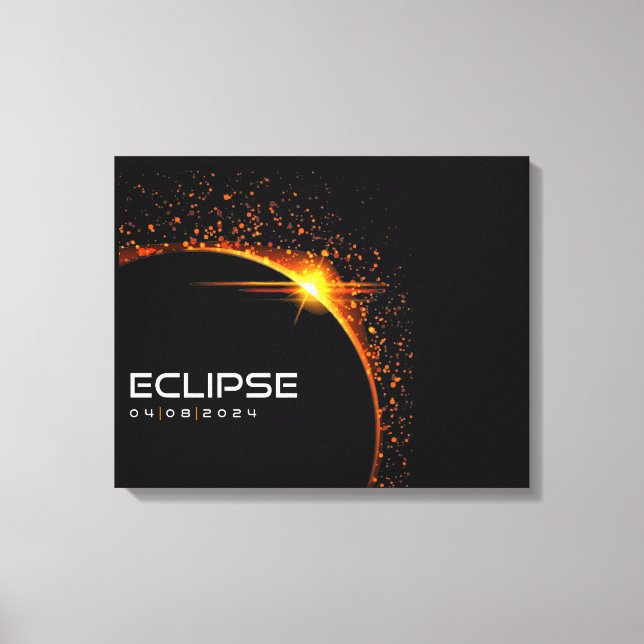 2024 Solar Eclipse Souvenir Keepsake Canvas Print (Front)