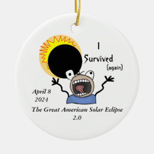 2024 Solar Eclipse Survival Edition Ceramic Tree Decoration