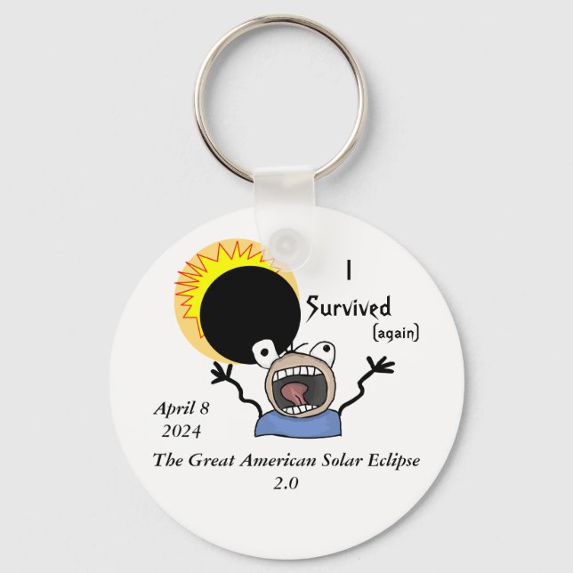 2024 Solar Eclipse Survival Edition Key Ring (Front)