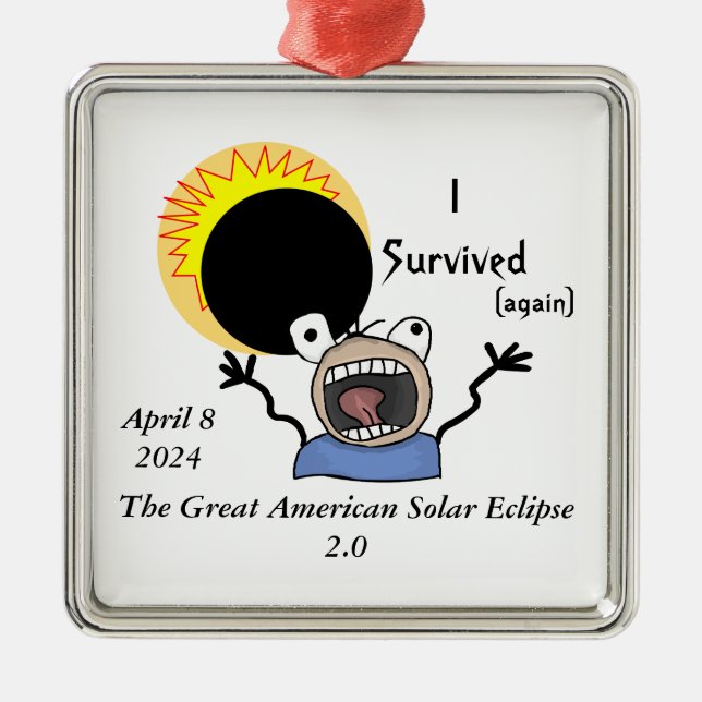 2024 Solar Eclipse Survival Edition Metal Tree Decoration (Front)
