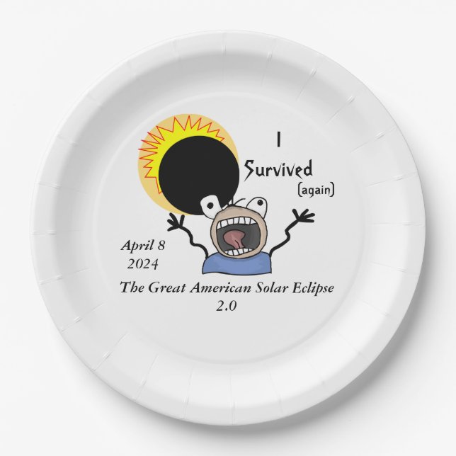 2024 Solar Eclipse Survival Edition Paper Plate (Front)