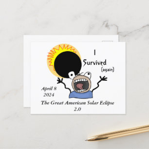 2024 Solar Eclipse Survival Edition Postcard