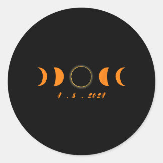 2024 Solar Eclipse Total Solar Eclipse 2024 Men Wo Classic Round Sticker