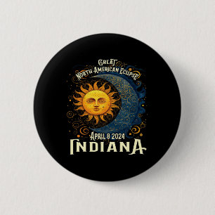 2024 Solar Eclipse Totality Celestial Event Souven 6 Cm Round Badge