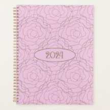 2024 Stained Glass Rose: Gold Rose on Pink