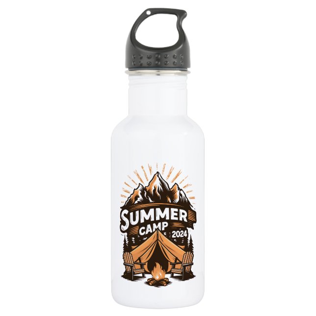 2024 Summer Camp Summer Camping Vacation Matching  532 Ml Water Bottle (Front)