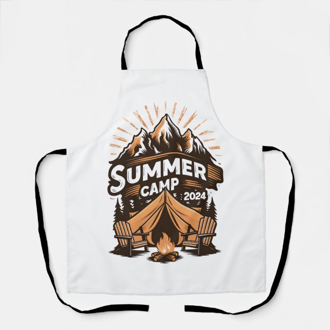 2024 Summer Camp Summer Camping Vacation Matching  Apron (Front)