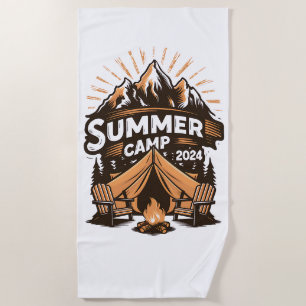 2024 Summer Camp Summer Camping Vacation Matching  Beach Towel