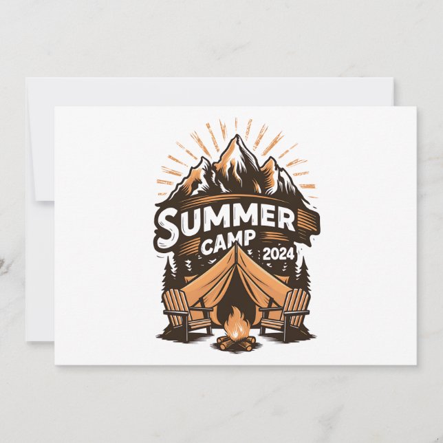 2024 Summer Camp Summer Camping Vacation Matching  Invitation (Front)