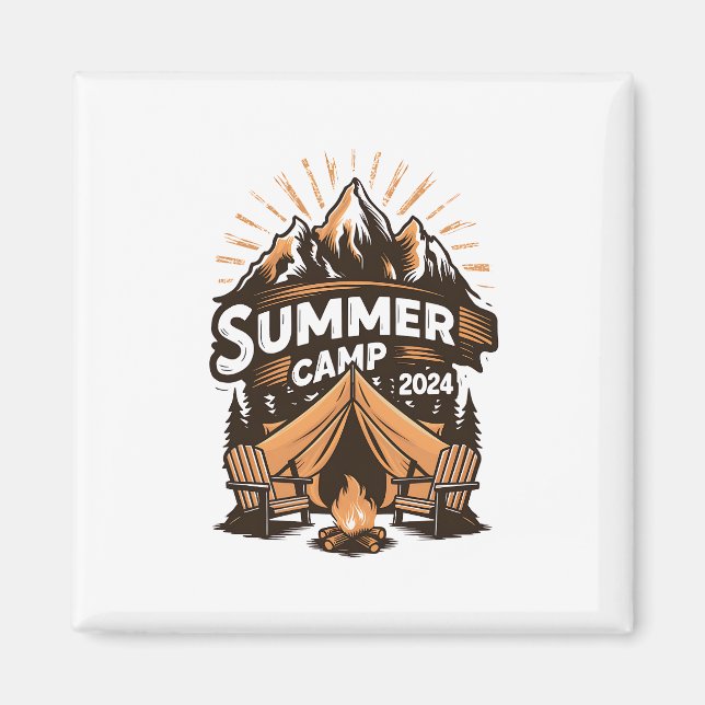 2024 Summer Camp Summer Camping Vacation Matching  Magnet (Front)