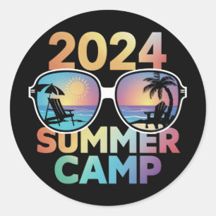 2024 Summer Camp Vacation Matching Family Group Classic Round Sticker