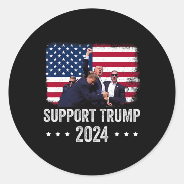 2024 - Support Trump - Pray For America  Classic Round Sticker (Front)