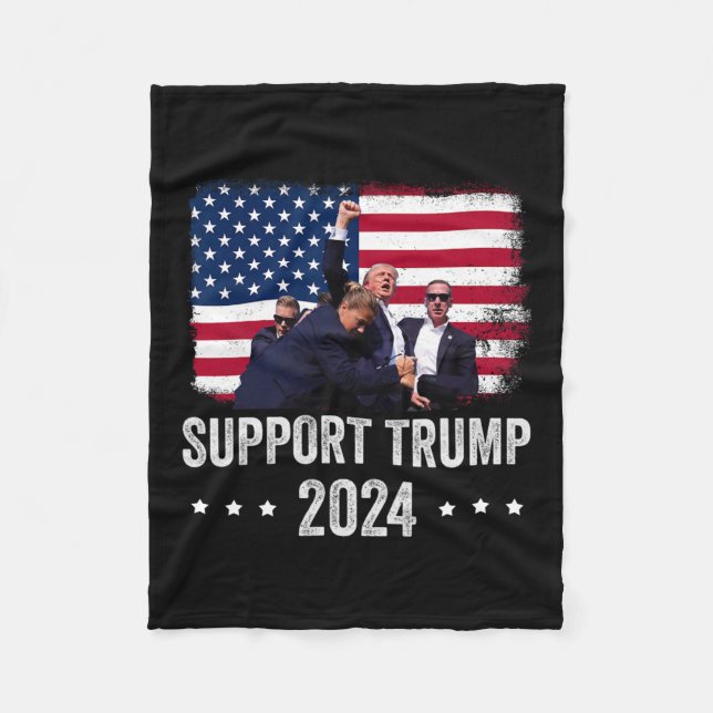 2024 - Support Trump - Pray For America  Fleece Blanket (Front)