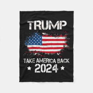 2024 Take America Back American Flag Election Fleece Blanket